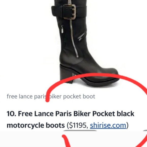 Sexy, Chic Free Lance Paris Black Leather Moto Motorcycle Boots 6.5 Portugal - Picture 9 of 16